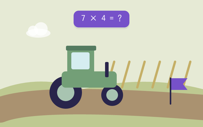Tractor Multiplication game cover illustration